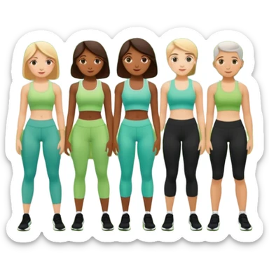 Ein Gruppenkurs der in einem grünen Park stattfindet im Sommer. sticker