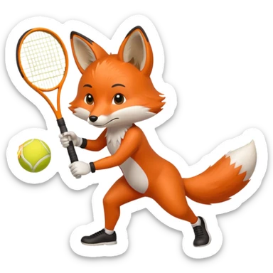 volpe che gioca a tennis sticker