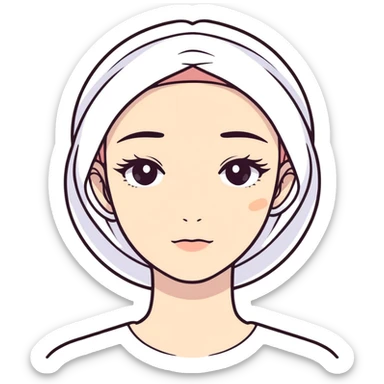 A girl with skincare  sticker
