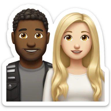 A white Girl With blond hair and lashes and a white guy whit Brown hair and a lip and nose Piercing  sticker