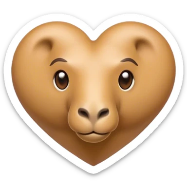 “Create a heart emoji in a camel color (light brown with warm undertones). The heart should have a soft, smooth, and slightly glossy appearance, similar to the default heart emoji but in a warm camel shade.” sticker