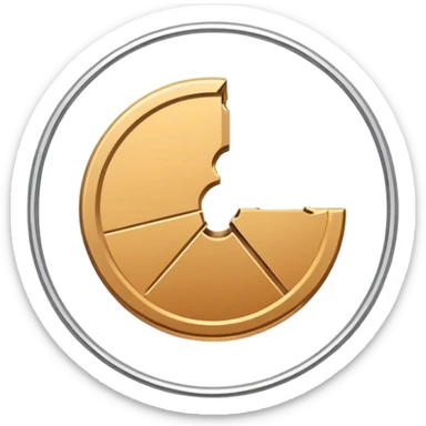 Minimal line-art icon of a small broken coin or downward arrow inside a circle, clean modern style, simple outlines, no background, transparent, represents “losses / setbacks sticker
