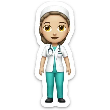 White skin nurse Christmas sticker