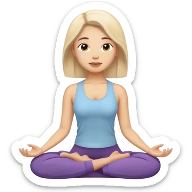 A woman with calming, gentle voice with a soft, reassuring tone, like a yoga instructor guiding a meditation session. sticker