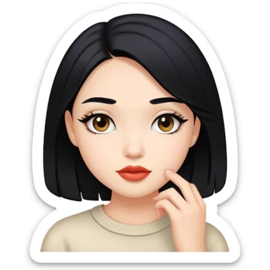 Cute girl with black hair, make it coquette  sticker