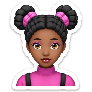 Black woman with Space buns sticker