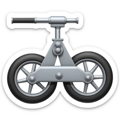 Emoji-style aircraft landing gear with a single wheel and strut, simplified design, clean lines, cartoon-like, isolated on white background, minimal shading sticker
