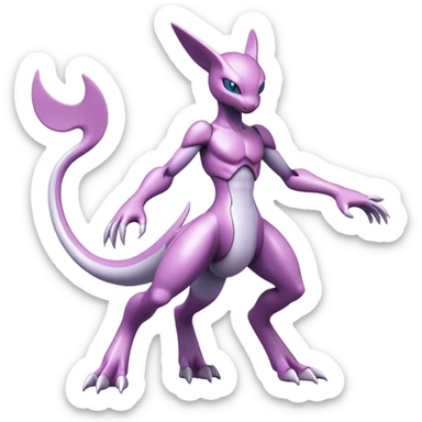  Cool Edgy Shiny Futuristic Ethereal Legendary Mewtwo-Digimon-Genesect-Palkia-Reptile-hybrid full body sticker