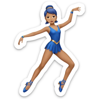 blue jazz style dance costume on light brown hair full body sticker