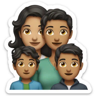 Indian mom, Iranian mom, and their 3 sons sticker