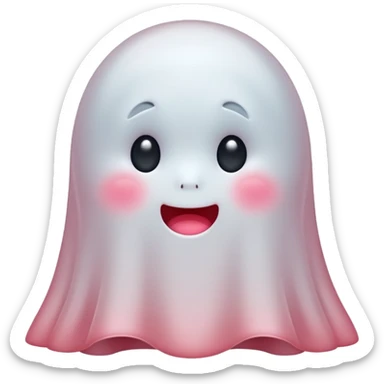 A cute ghost being shy and blushy  sticker