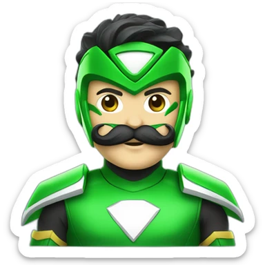 green-power-ranger-with-a-mustache sticker