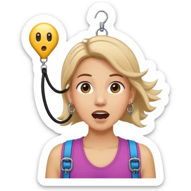 bungee jumping face with earrings sticker