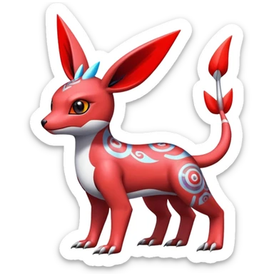  Cute Shiny Exotic Colorful Guilmon-Latias-Koraidon-Umbreon-Fakémon-hybrid-creature (full body)  sticker