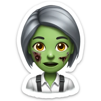 corporate zombie girl sticker