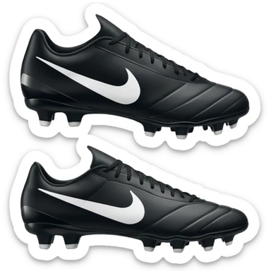 Nike soccer cleats, with visible swoosh, no text, apple emoji style sticker