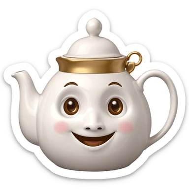A character from the fairy tale Beauty and the Beast: Mrs. Potts, the lady who was turned into a teapot and retains the teapot's original form. sticker