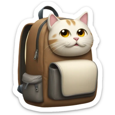 Back pack with cat poking out of it sticker