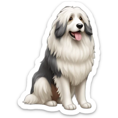 Dog old engliish sheepdog full-height sticker