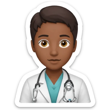 androgynous physician no stethoscope and darker skin sticker