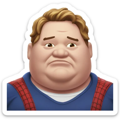 morbidly obese spider-man sticker