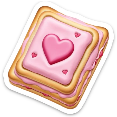Frosted Toaster strudel pastry with hearts sticker