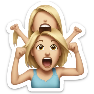 girl screaming from excitement  sticker