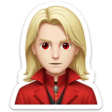 Alucard with blonde hair sticker