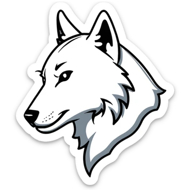 wolf head in profile view, side view of wolf face sticker