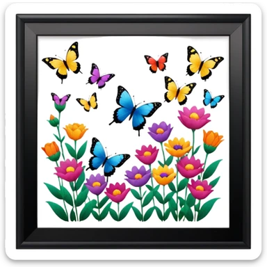 flowers butterflies frame certificates for kids sticker