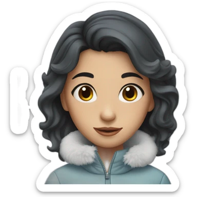 ice skating girl with dark hair sticker