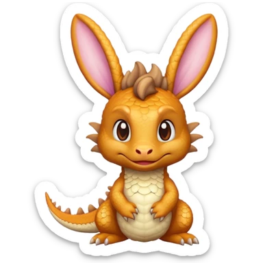 breaded dragon with bunny ears sticker