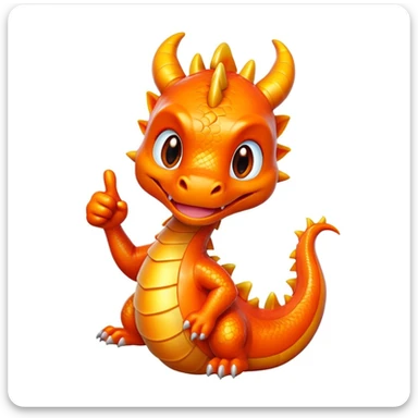 dragon seems like mandarin(kind of a fruits) thumb up sticker