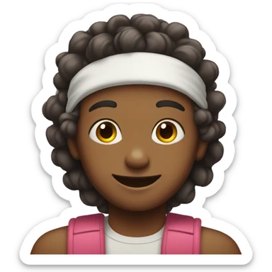 smiling boy in hairband portrait sticker