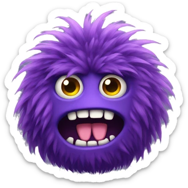 big hairy purple monster  sticker