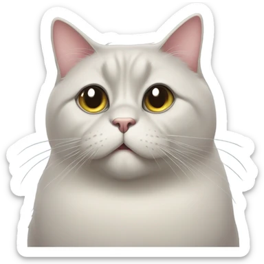 big fat obese huge humongous black cat with giant eyes sticker