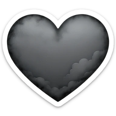 heart with a dark cloud and grunge texture sticker