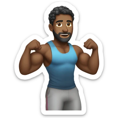 a man is warming up for training at the gym sticker