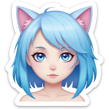 Gorgeous Cute Edgy Kawaii Pastel Gradient Beautiful Anime Emo CatLady blueyes sticker