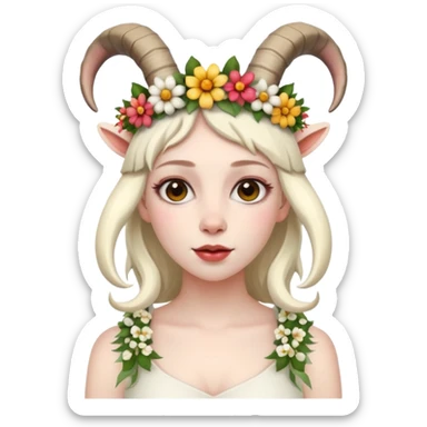 woman with goat horn sticker