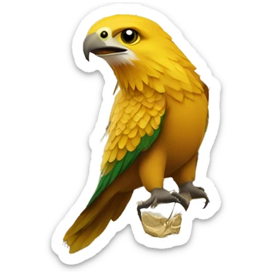 Un águila dorada, en una moneda triangular sin puntas sticker