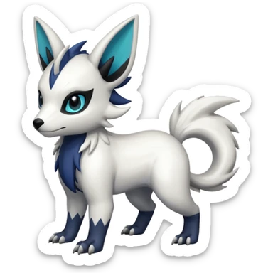 Shiny White with black markings Linoone-Absol-Trico-Hybrid (Full body) sticker