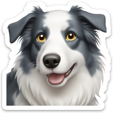 white blond border collie with dots and blue eyes sticker