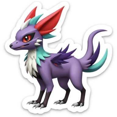 Noibat-Noivern-Mightyena-Silvally-Fakémon-hybrid-creature (full body)  sticker