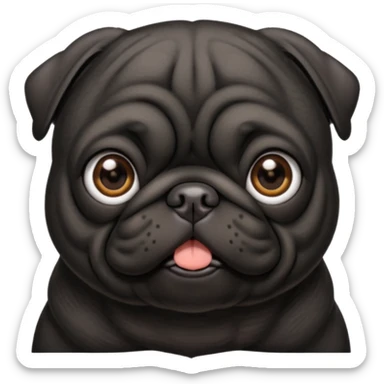 Black pug sticker