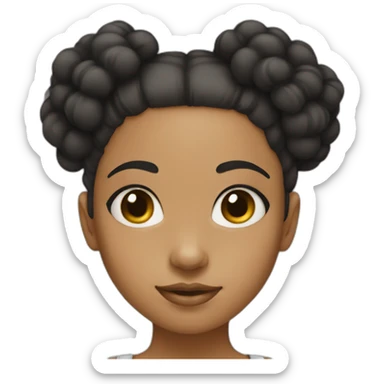 girl with 2 afro puffs sticker