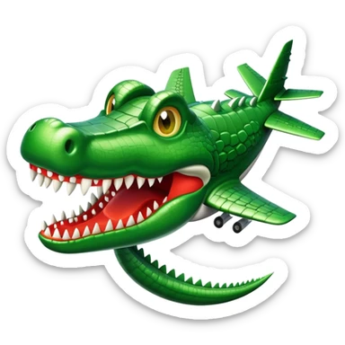 Un avión con cabeza de cocodrilo  sticker
