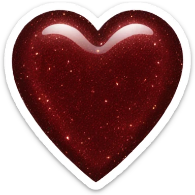 Dark red sparkly heart sticker
