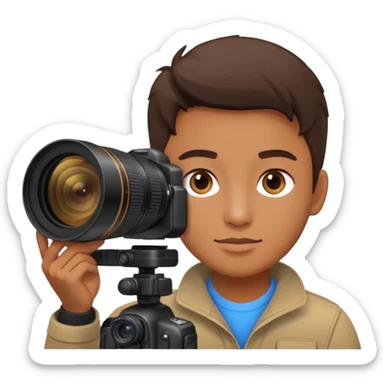 Photographer with DSLR + zoom lens sticker