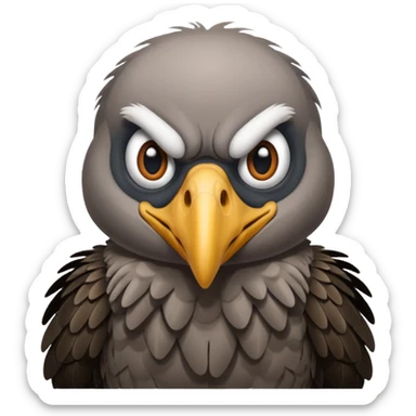 vulture - kind of menacing but in a funny comical way - can the vulture be making a face? sticker